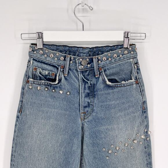 GRLFRND Karolina Studded High-Rise Skinny Jeans Lennon Wash Women’s Size 23 - Picture 3 of 8